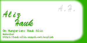 aliz hauk business card